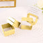 4 Pack Matte Gold Metal Square Napkin Rings with Place Card Holder, Modern Design Multipurpose Napkins Rings