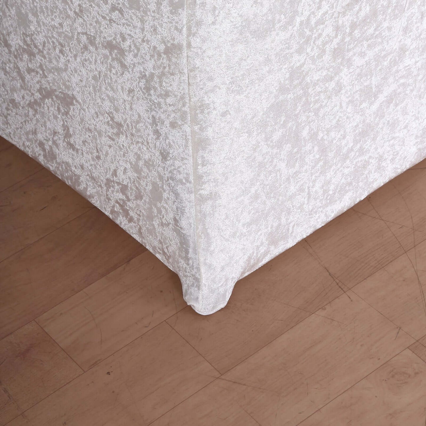 Crushed Velvet Spandex 30" Round Cocktail Table Cover White Smooth Highboy Tablecloth