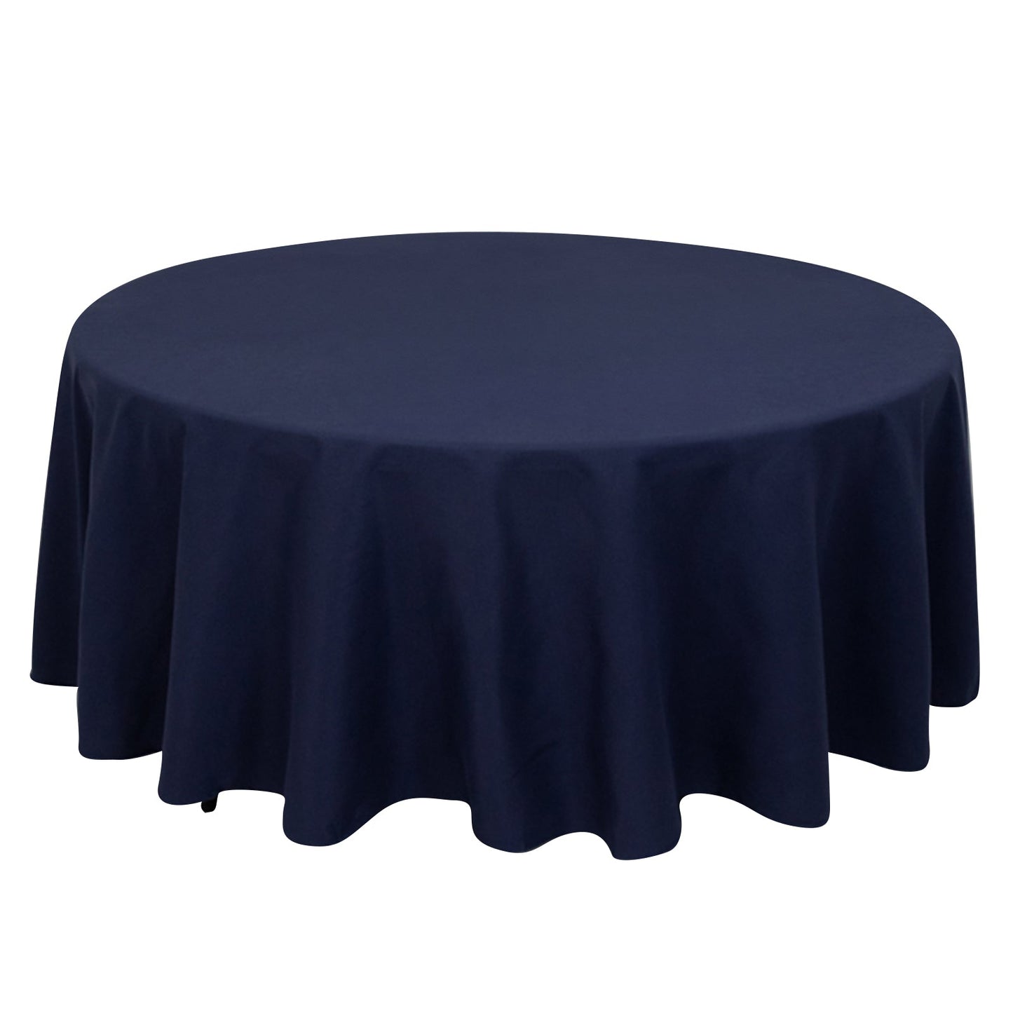 Cotton Blend 108" Round Tablecloth Navy Blue - Wrinkle-Resistant Design