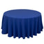 Cotton Blend 120" Round Tablecloth Royal Blue - Seamless Wrinkle-Resistant Table Cover