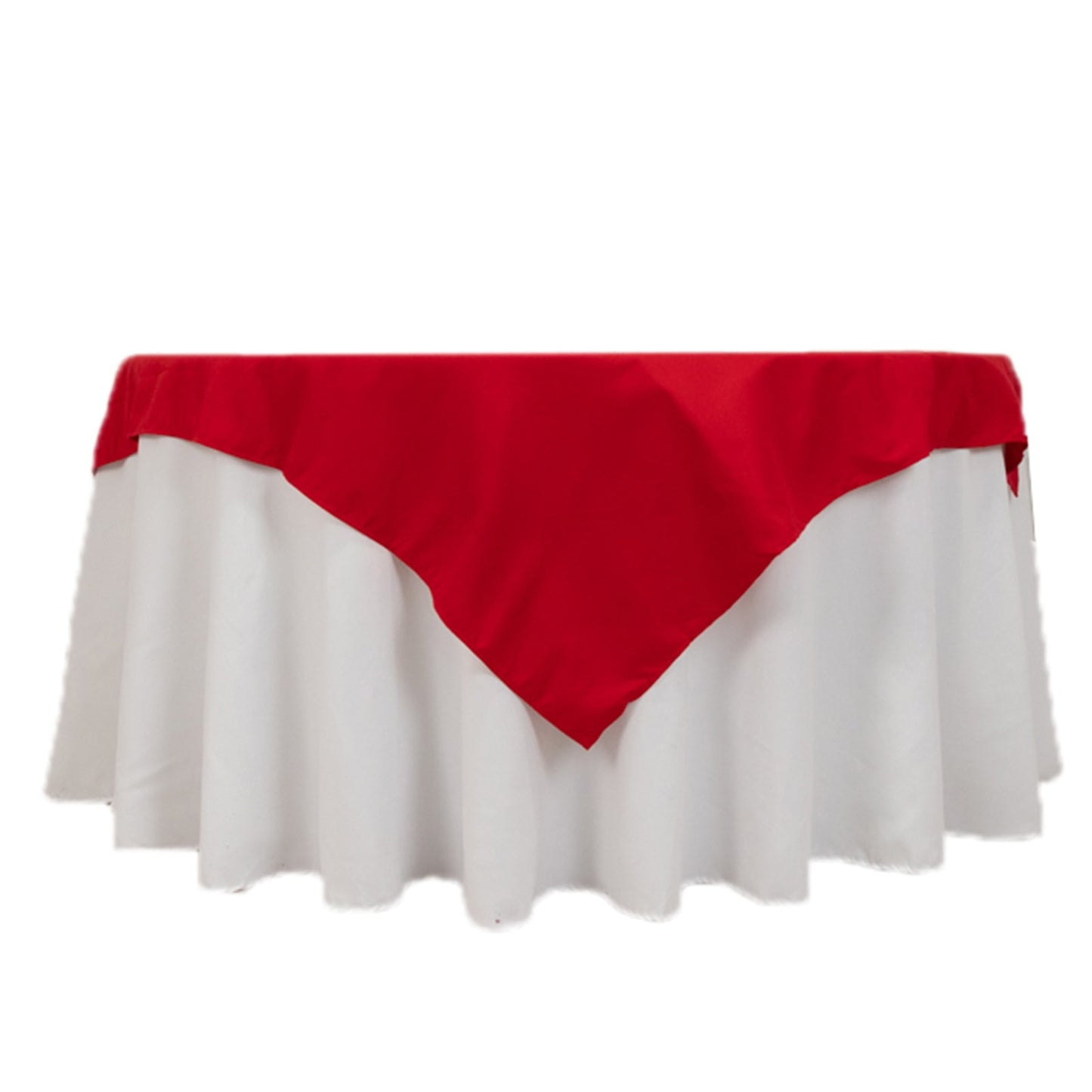 Cotton Blend 54"x54" Table Overlay Square Tablecloth Red - Wrinkle-Resistant Table Topper