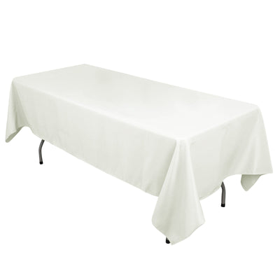 Cotton Blend 60"x102" Rectangle Tablecloth Ivory - Wrinkle-Resistant Table Cover
