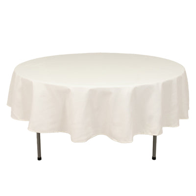 Cotton Blend 90" Round Tablecloth Ivory - Wrinkle-Resistant Table Cover