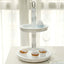 2-Tier Wooden Serving Tray Stand Rustic Whitewashed Design - Farmhouse Style Cupcake Display 20"