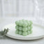 2-Pack Decorative Paraffin Wax Candles Bubble Cube Design Sage Green - Unscented Long Burning Pillar Candle Set 2"