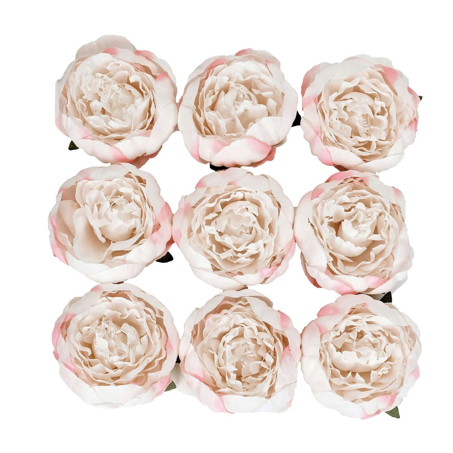 10-Pack Artificial Peony Flower Heads Blush - Versatile Faux Craft Flowers for DIY Event Styling Scrapbooking & Floral Arrangements 3"