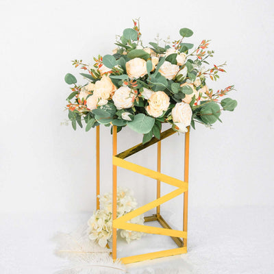 100 Yds 3/8" Gold Metallic Film Tape Adhesive, DIY Floral Wrap Craft Decor Tape - Polyester with Acrylic