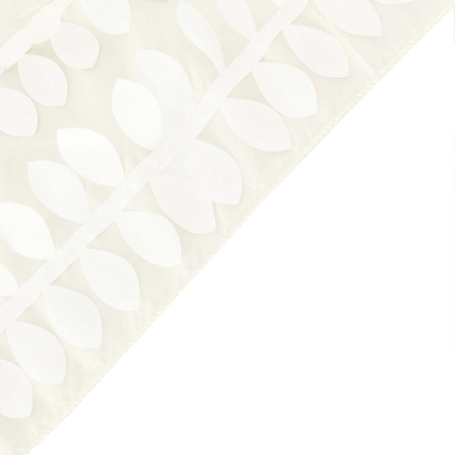 8ftx8ft Ivory 3D Leaf Petal Taffeta Event Curtain Drapes, Backdrop Event Panel With Rod Pocket