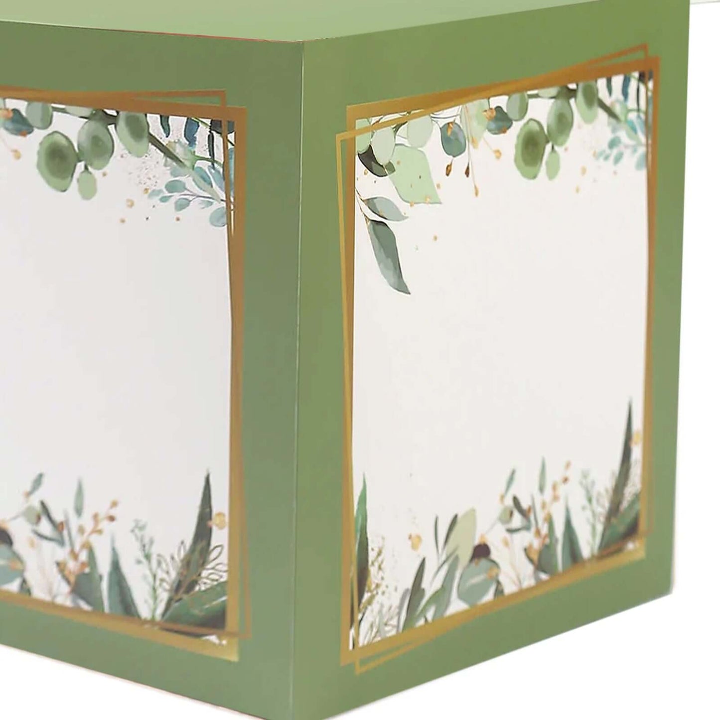 4 Pack Green Foliage Leaves Boho Design DIY Prop Balloon Boxes, Gender Neutral Baby Shower Party Decorations