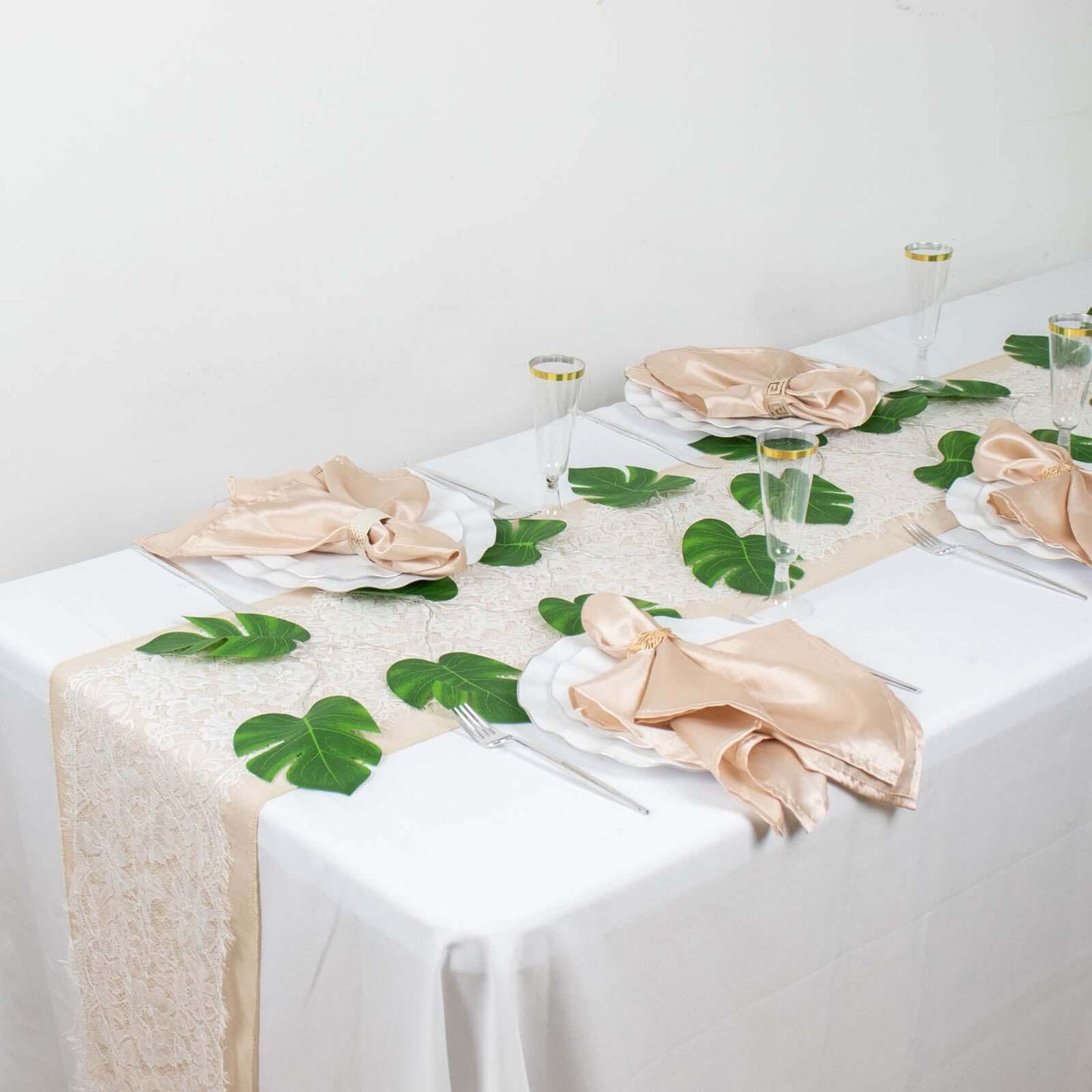 10ft Warm White LED Artificial Tropical Palm Leaf Vine String Lights, Wall Hanging Monstera Leaves Garland