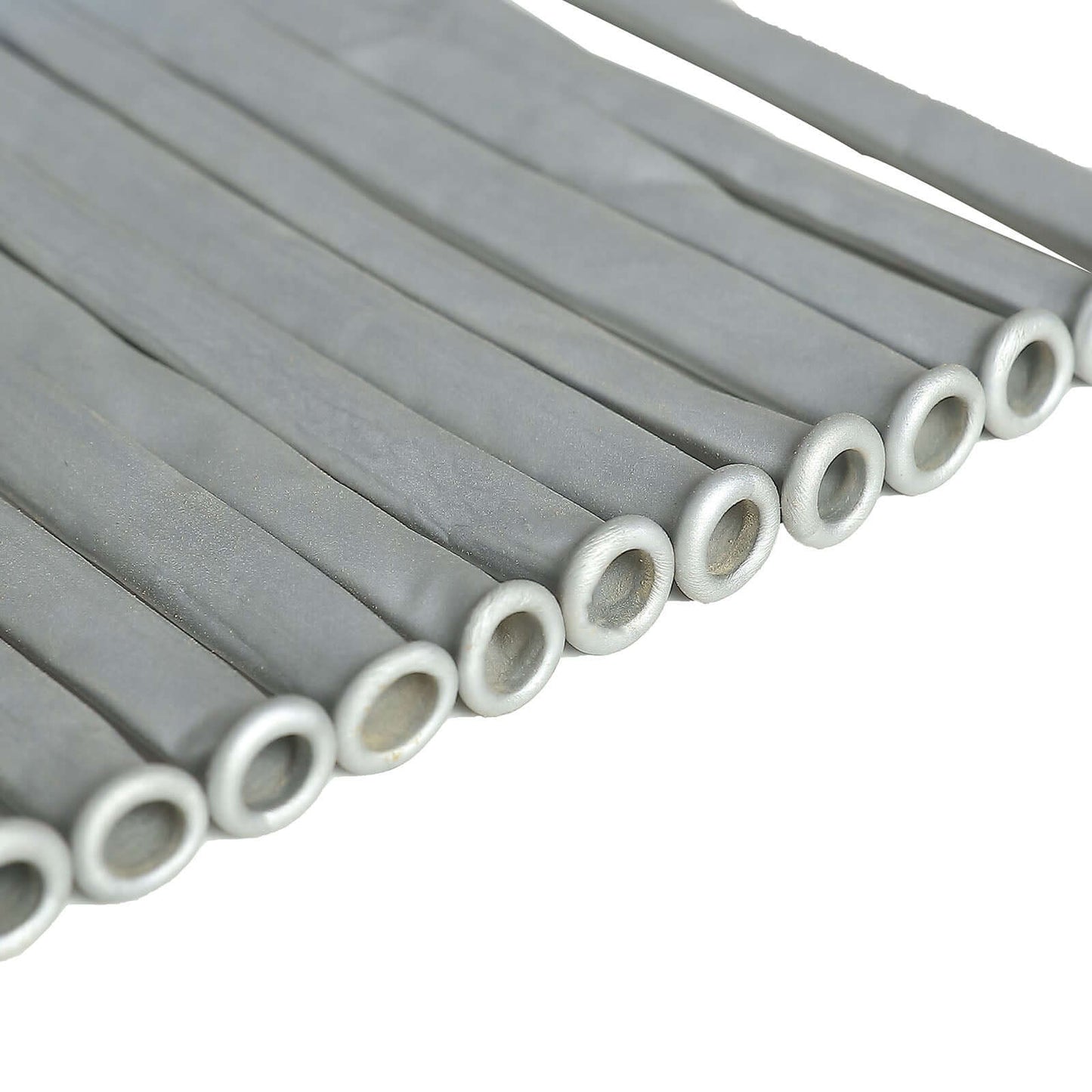 50 Pack Assorted Metallic Silver Long Latex Balloons For Twisting Magic, Animal Modelling Party Balloons