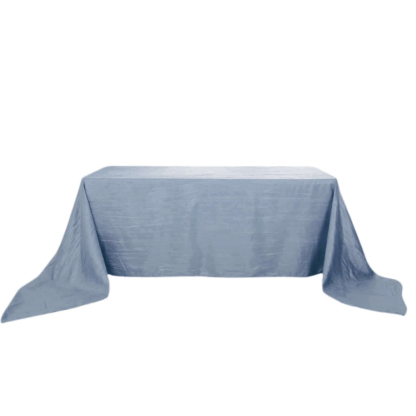 Taffeta 90"x156" Rectangle Tablecloth Dusty Blue - Accordion Crinkle Seamless Table Cover