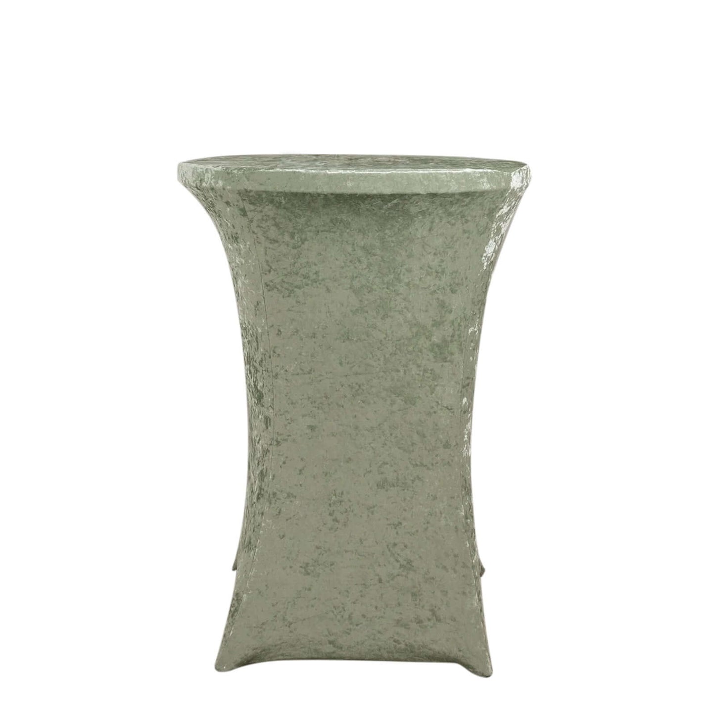 Crushed Velvet Spandex 30" Round Cocktail Table Cover Sage Green Smooth Highboy Tablecloth