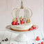 Crystal - Bead Royal Crown Cake Topper Metallic Gold - Themed Baby Showers Cakes & Event Centerpieces 16" - Linen Luxes