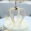 Crystal - Bead Royal Crown Cake Topper Metallic Gold - Themed Baby Showers Cakes & Event Centerpieces 16" - Linen Luxes