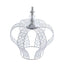 Crystal - Bead Royal Crown Cake Topper Metallic Silver - Dazzling Cake Centerpiece Decor for Luxurious Birthdays Receptions & Romantic Celebrations 14" - Linen Luxes