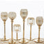 Crystal Beaded Chandelier Metal Candle Holder Gold - Sophisticated Pillar Tealight Stand 12" - Linen Luxes