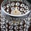 Crystal Beaded Chandelier Metal Candle Holder Silver - Sophisticated Pillar Tealight Stand 12" - Linen Luxes