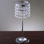 Crystal Beaded Chandelier Metal Candle Holder Silver - Sophisticated Pillar Tealight Stand 12" - Linen Luxes