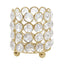 Crystal Beaded Metal Votive Tealight Holder Gold - Stylish Multipurpose Table Vase for Decor 4" - Linen Luxes