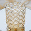 Crystal Beaded Metal Votive Tealight Holder Gold - Stylish Multipurpose Table Vase for Decor 4" - Linen Luxes