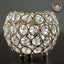 Crystal Beaded Metal Votive Tealight Holder Round Gold - Chic Multipurpose Table Vase for Events 4" - Linen Luxes