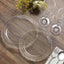 12-Pack Plastic 7" Round Salad Plates Clear with Gold Glitters & Floral Edge