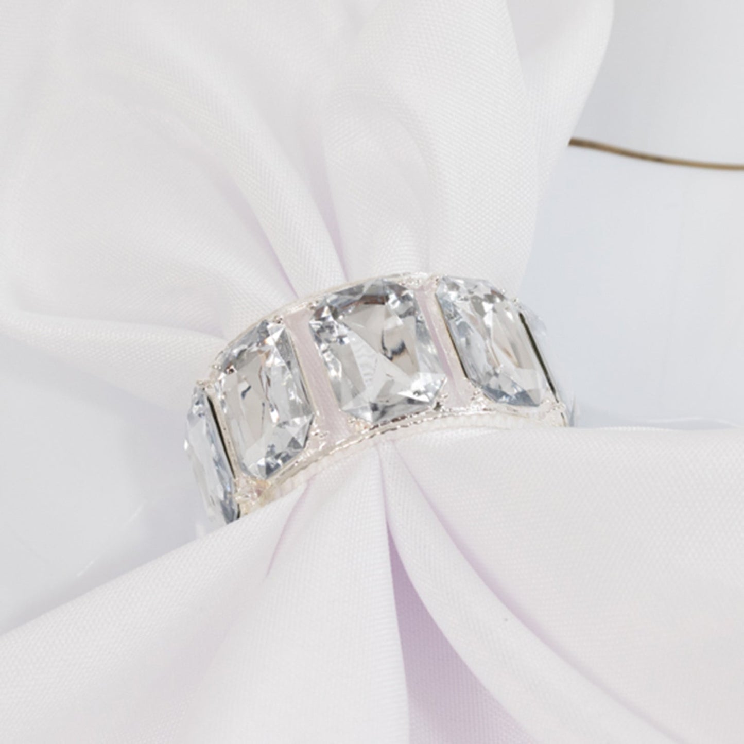 4 Pack Crystal Diamond Gem Napkin Rings â€“ Luxury Napkin Holders for Elegant Table Decor