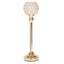 Crystal Votive Pillar Holder Metal 16" Gold - Chic Round Tealight Stand for Events - Linen Luxes