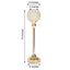 Crystal Votive Pillar Holder Metal 16" Gold - Chic Round Tealight Stand for Events - Linen Luxes