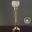 Crystal Votive Pillar Holder Metal 16" Gold - Chic Round Tealight Stand for Events - Linen Luxes