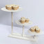 3-Tier Wooden Cake Stand Whitewash with Round Beaded Rim Trays - Rustic Cupcake Tower Dessert Display 24"x16"
