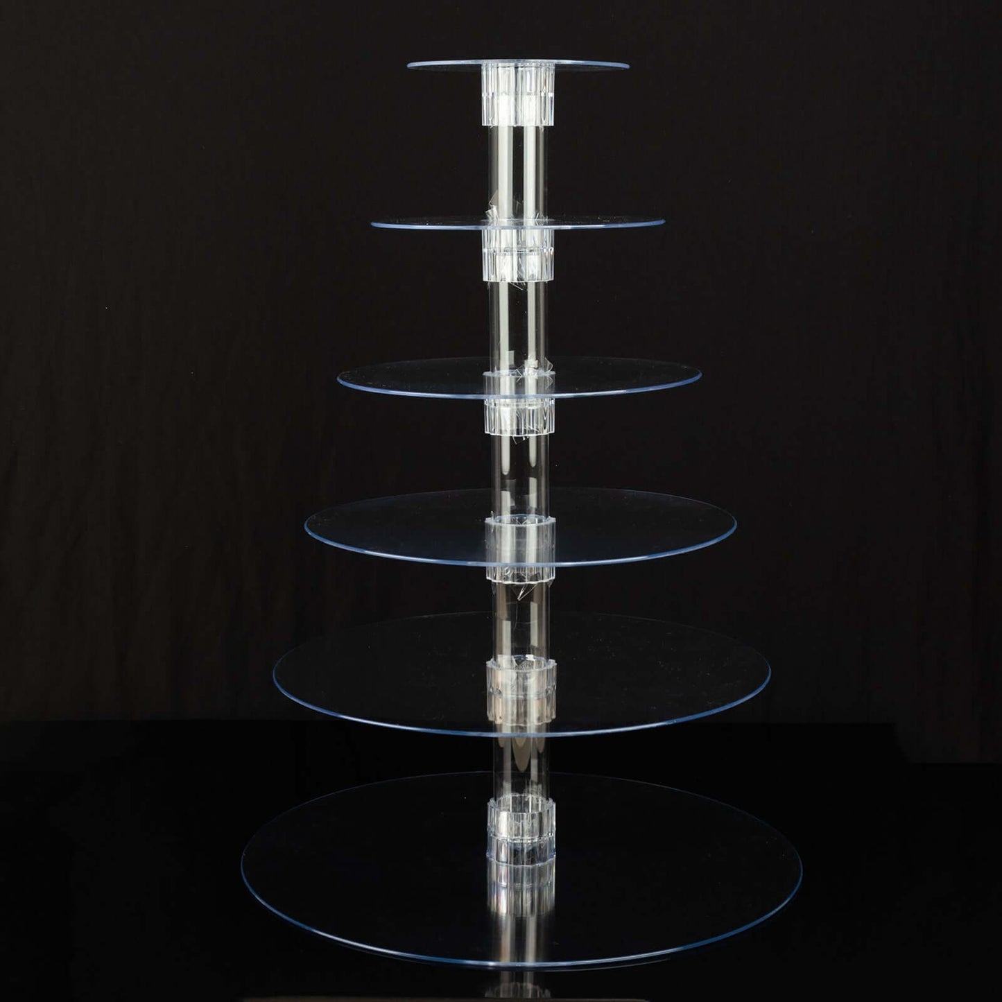 6-Tier Acrylic Round Cupcake Stand Clear for Special Events & Catering Displays 22"