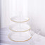 3-Tier Plastic Round Cupcake Stand 15" White with Lace Gold Rim Scalloped Edges