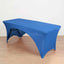 Stretch Spandex 72"x30" Rectangular Table Cover Royal Blue with Curved Open Back Design Tailored Professional Look
