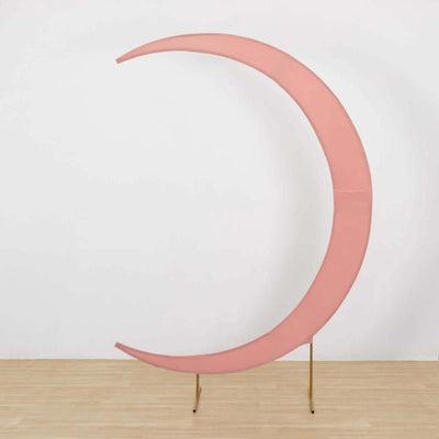 7.5ft Dusty Rose Spandex Crescent Moon Wedding Arch Cover, Custom Fitted Chiara Backdrop Stand Cover