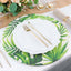 4-Pack Table Placemats Tropical Leaf Design Green Cotton Round - Woven Indoor/Outdoor Dining Mats 15"