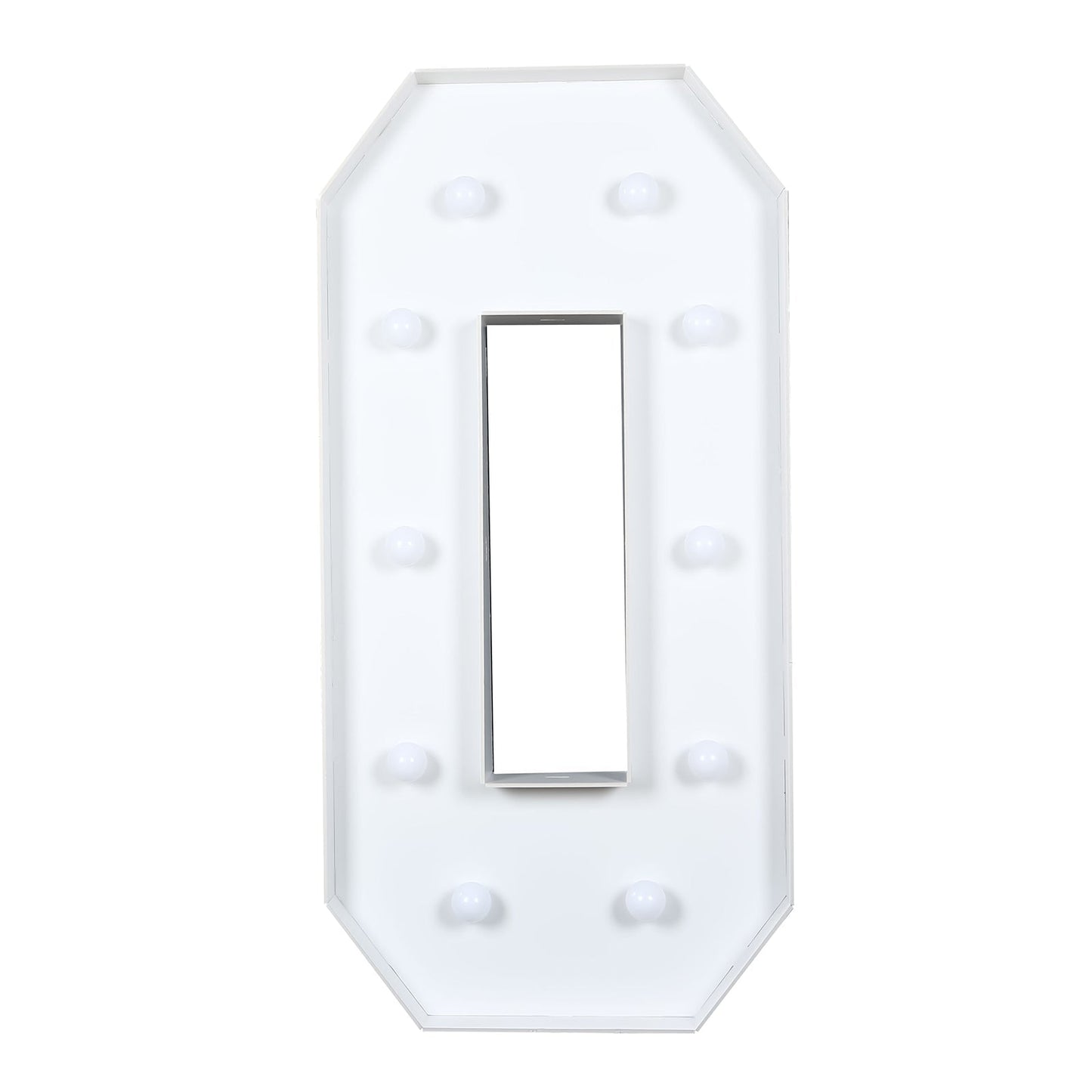 Giant LED Marquee Light Up Letter "O", White 4ft Pre-Cut Foam Board with 10 Warm White Battery Operated LEDs, Glue Gun and Sticks