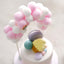 Cotton Ball Arch Cake Topper Pink/White - Charming Mini Cake Decoration Supplies for Nautical Sky & Baby-Themed Events 6"x11"