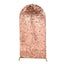 7ft Sparkly Rose Gold Double Sided Big Payette Sequin Chiara Backdrop Stand Cover For Fitted Round Top Wedding Arch