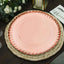 10-Pack Paper 13" Round Charger Plates in Rose Gold with Scalloped Rims - Heavy Duty Disposable 1100GSM Serving Trays