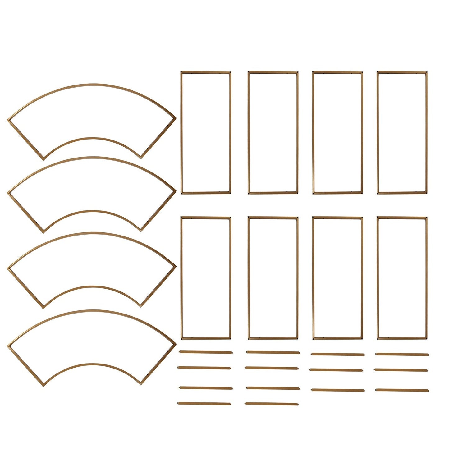 7.5ft Gold 3D Metal Wedding Arch Backdrop Stand with Round Top, Heavy-Duty Floral Balloon Frame for Elegant Parties