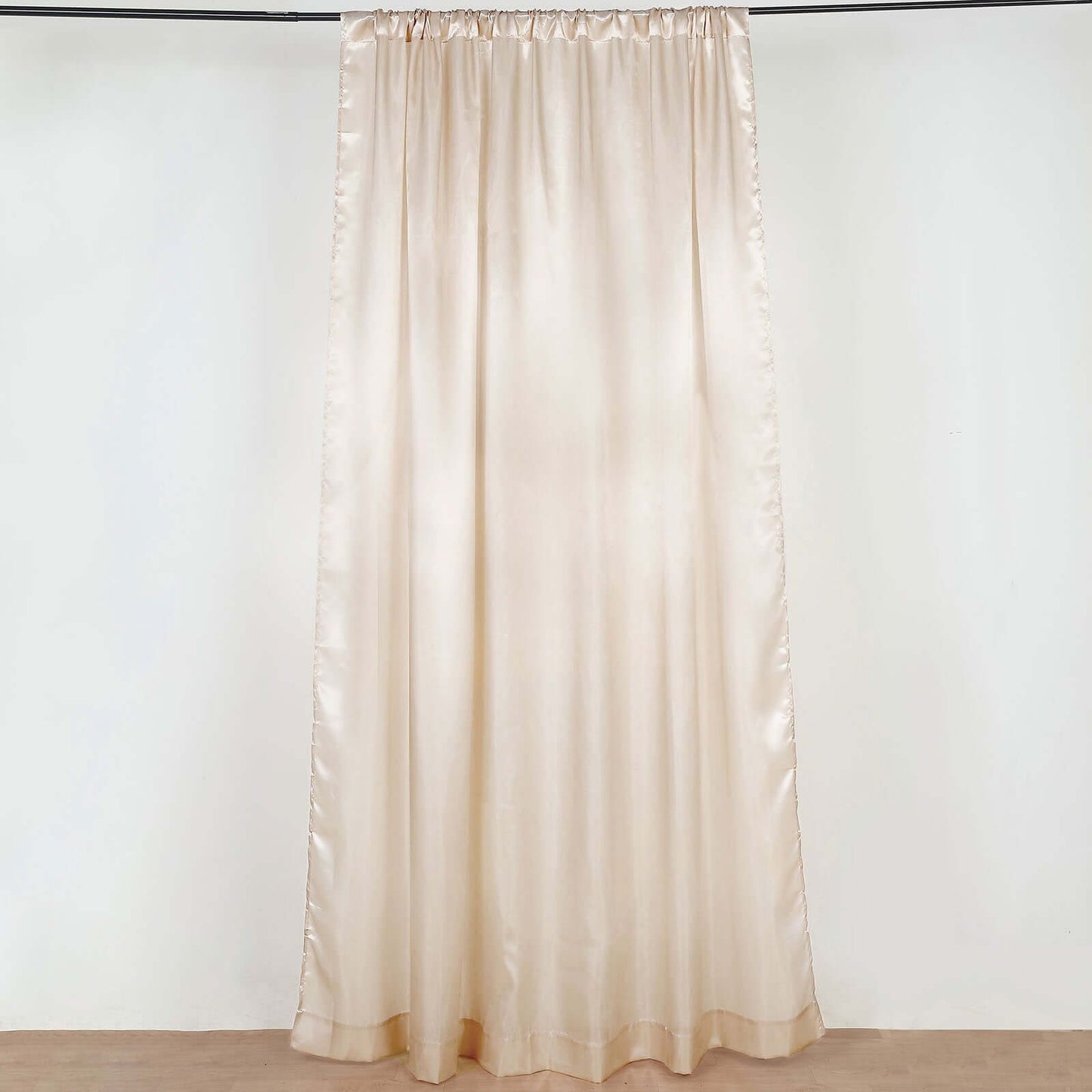 8ftx10ft Beige Satin Event Curtain Drapes, Backdrop Event Panel