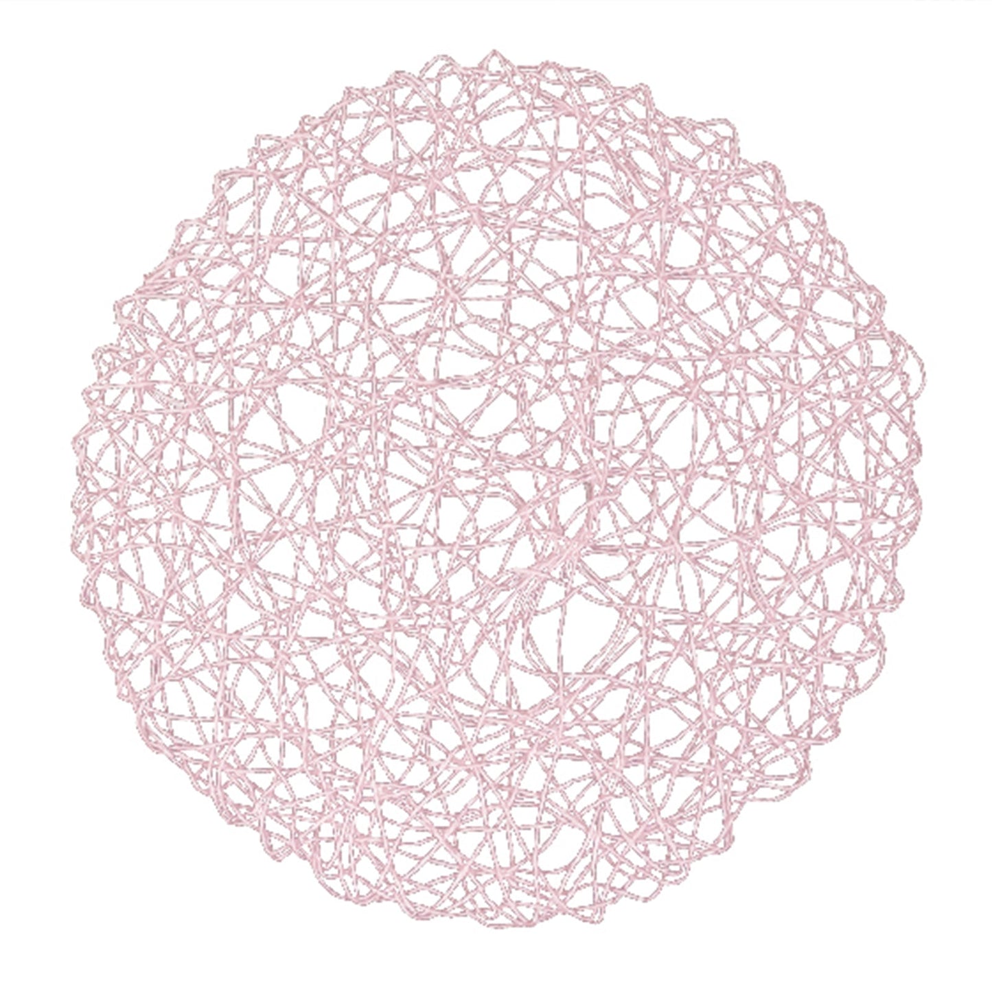 6-Pack Table Placemats Woven Fiber Design Blush Round - Disposable Mats for Dining and Events 15"