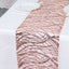 Sequin Mesh 12"x108" Table Runner Blush Stylish Wave Embroidery