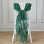 Chiffon Chair Sash with Curly Design Hunter Emerald Green - Stylish Chair Decorations