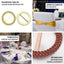 20 Pack Diamond Round Chair Sash Band Buckle Pins Antique Gold - Timeless Rhinestone Napkin Rings 2.5"