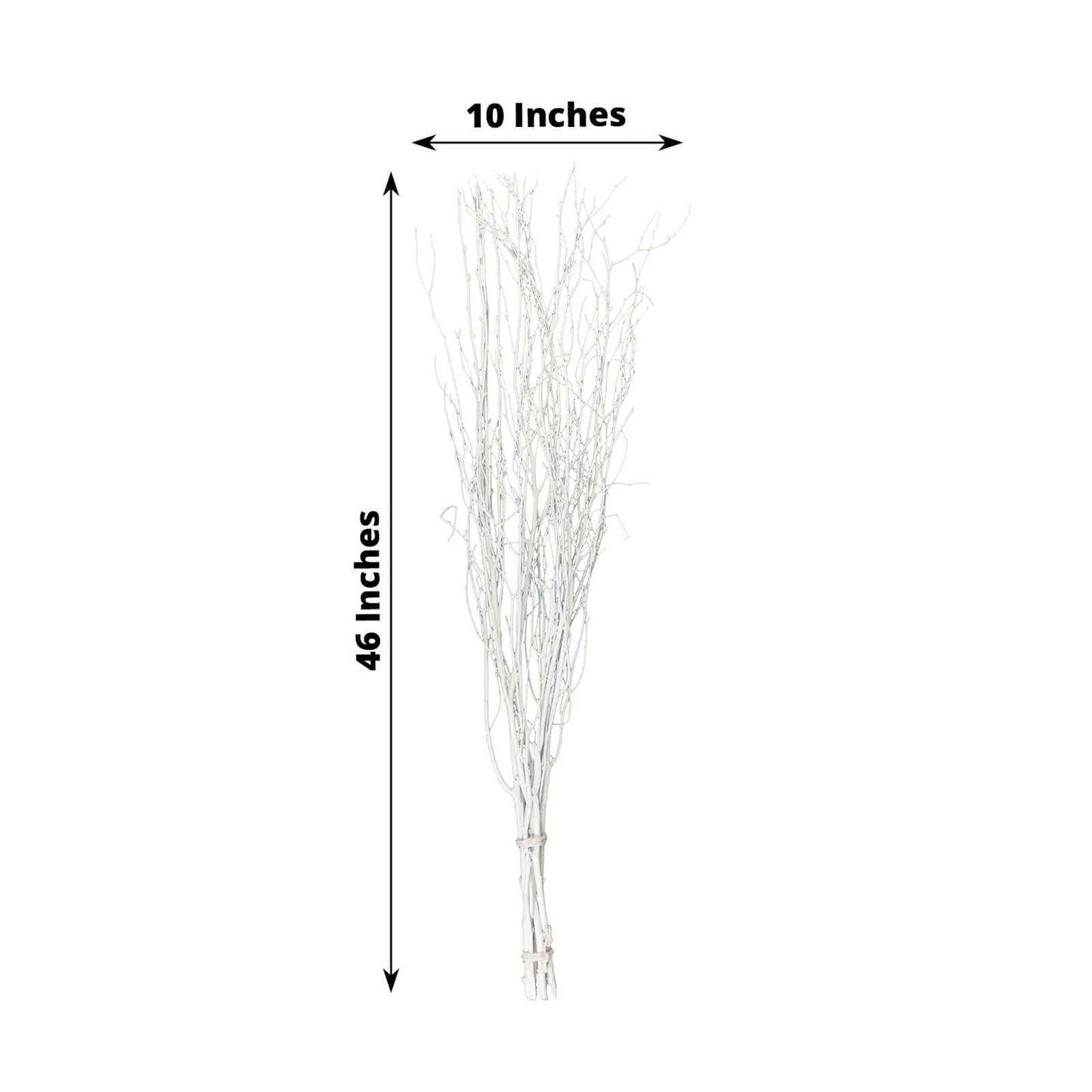 6-Pack Natural Birch Tree Branches 46" White - Versatile Extra Long Decorative Dried Willow Twigs Sticks for Vase Centerpiece Wedding Decor