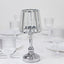 2-Pack 11" Crystal Pendant Candle Holders - Classic Empire Lamp Shade Style in Silver, Votive Candle Stand For Table Centerpieces