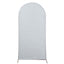 6ft Silver Shimmer Tinsel Spandex Chiara Backdrop Stand Cover For Fitted Round Top Wedding Arch